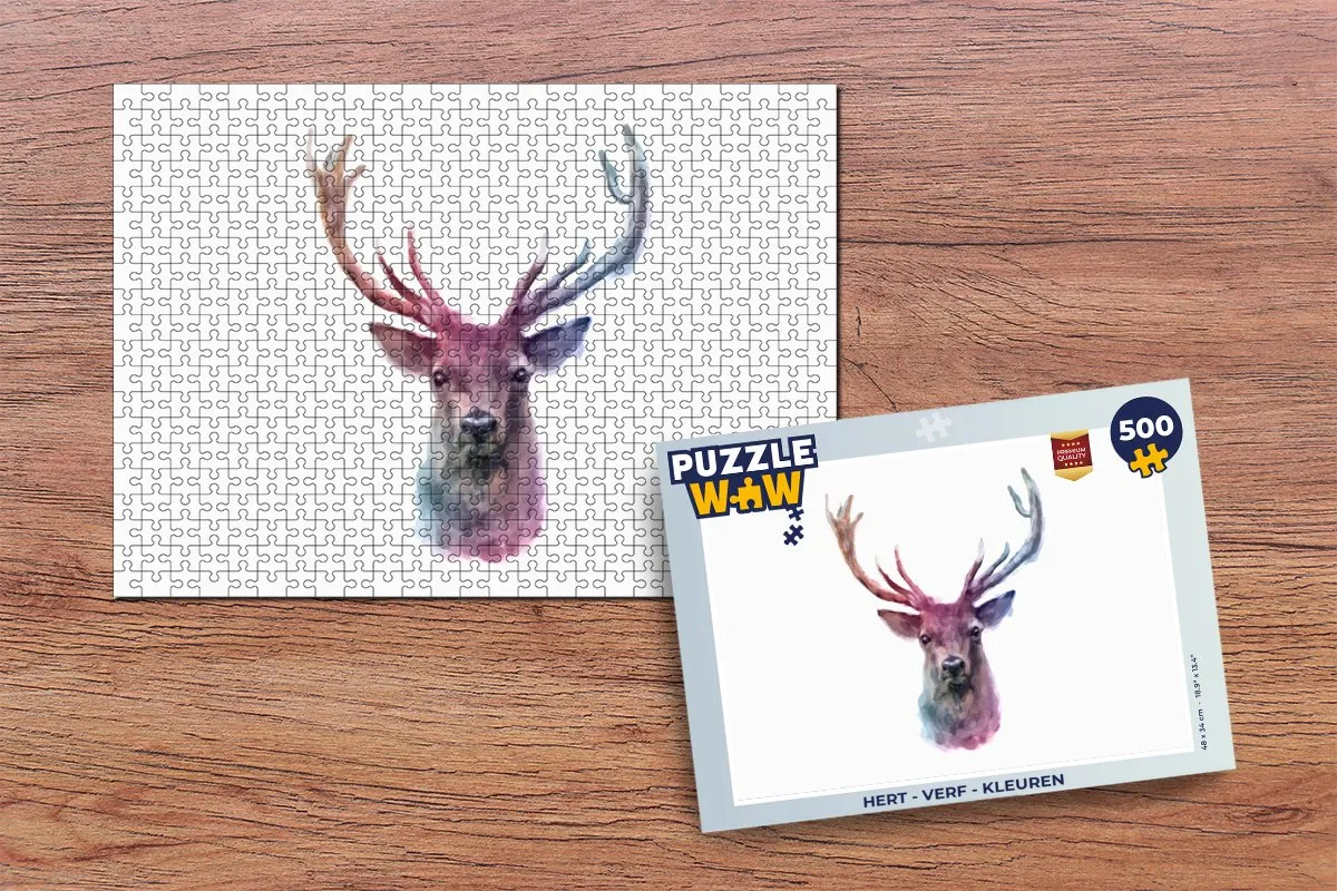 PuzzleWow Puzzel Hert Verf 500 Stuks - Multicolor