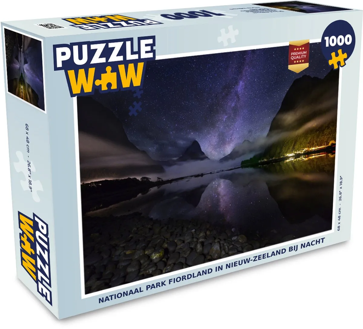 PuzzleWow Nationaal Park Fiordland Nachts Legpuzzel 1000 Stuks