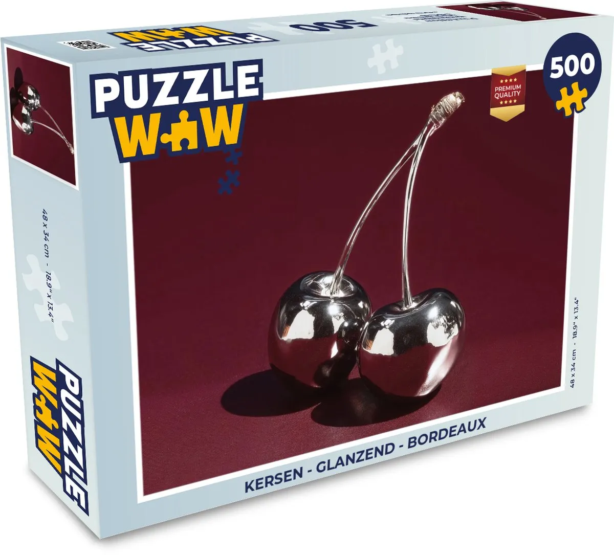 PuzzleWow Kersen Glanzend Legpuzzel 500 Stuks