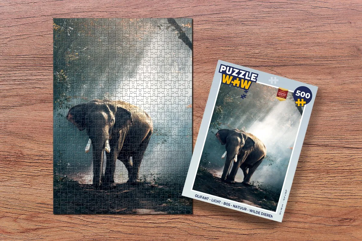 PuzzleWow Olifant Legpuzzel 500 Stuks - Multicolor