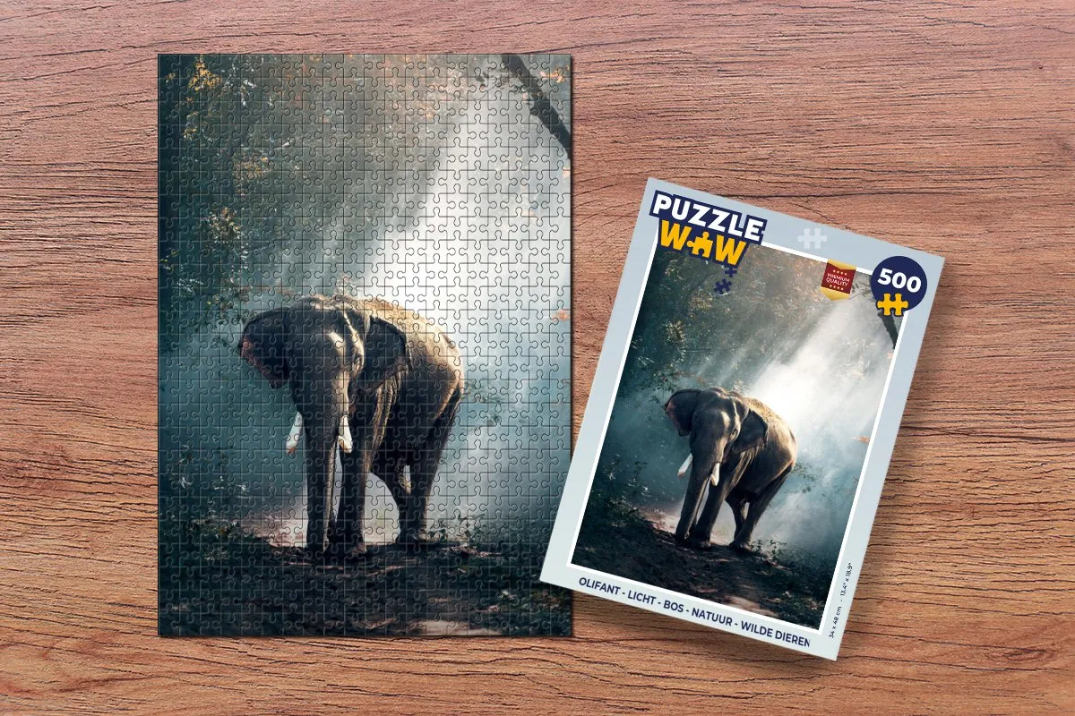 PuzzleWow Olifant Legpuzzel 500 Stuks - Multicolor