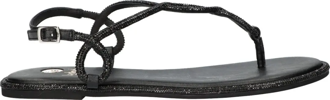 La Strada Sandalen Zwart Glitter Synthetisch
