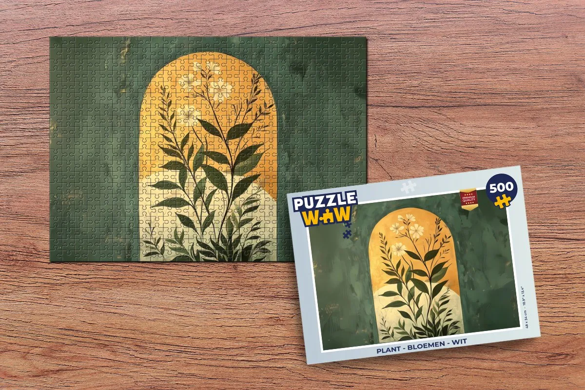 PuzzleWow Planten Bloem Legpuzzel 500 Stuks - Wit