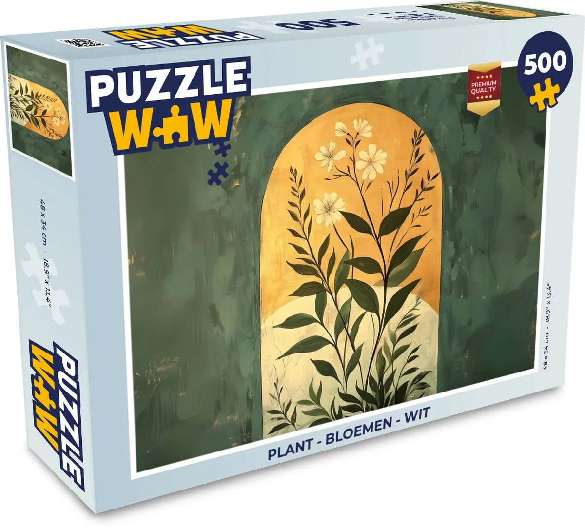 PuzzleWow Planten Bloem Legpuzzel 500 Stuks - Wit