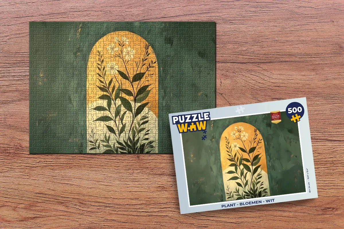 PuzzleWow Planten Bloem Legpuzzel 500 Stuks - Wit