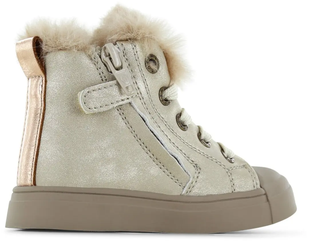 Shoesme Gouden Veterboot Met Katjes
