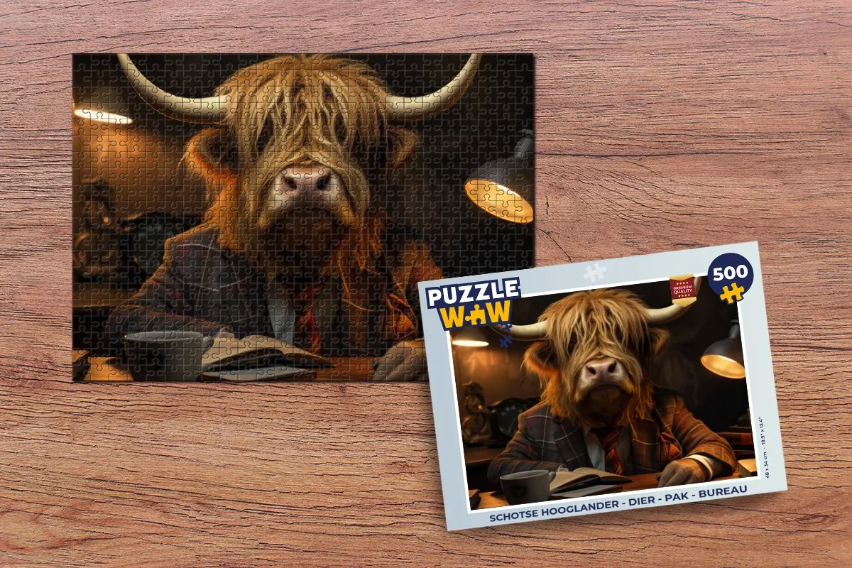 PuzzleWow Schotse Hooglander Puzzel 500 Stuks