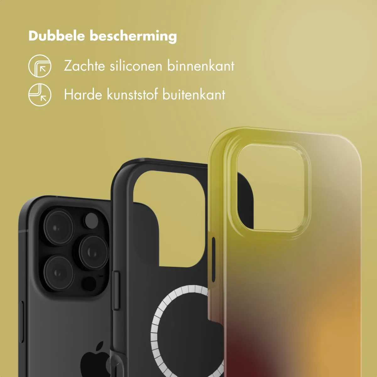 Selencia Hoesje iPhone 16 Pro - Gradient Olive Dust - MagSafe