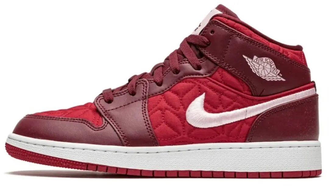 Nike Air Jordan 1 MID SE (GS), Gym Red/Pink Foam Red Quilt, AV5174 600, EUR 36