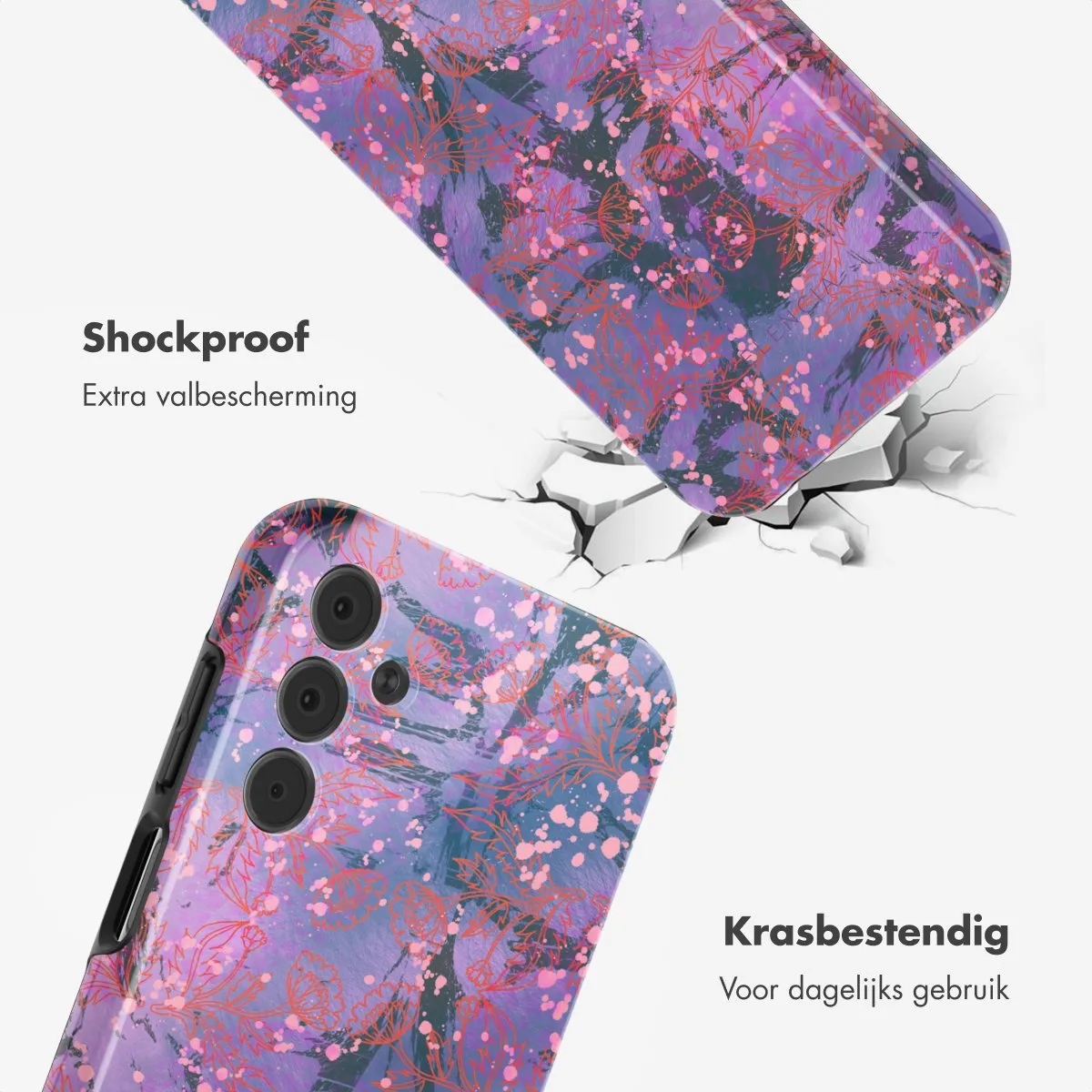 Selencia Hoesje Samsung Galaxy A15 Fresh Paint Flower Orange