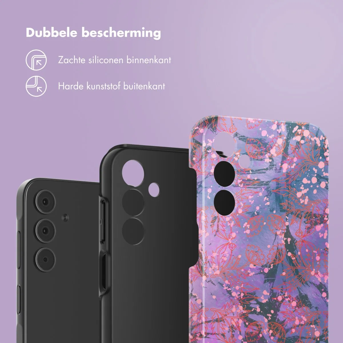 Selencia Hoesje Samsung Galaxy A15 Fresh Paint Flower Orange
