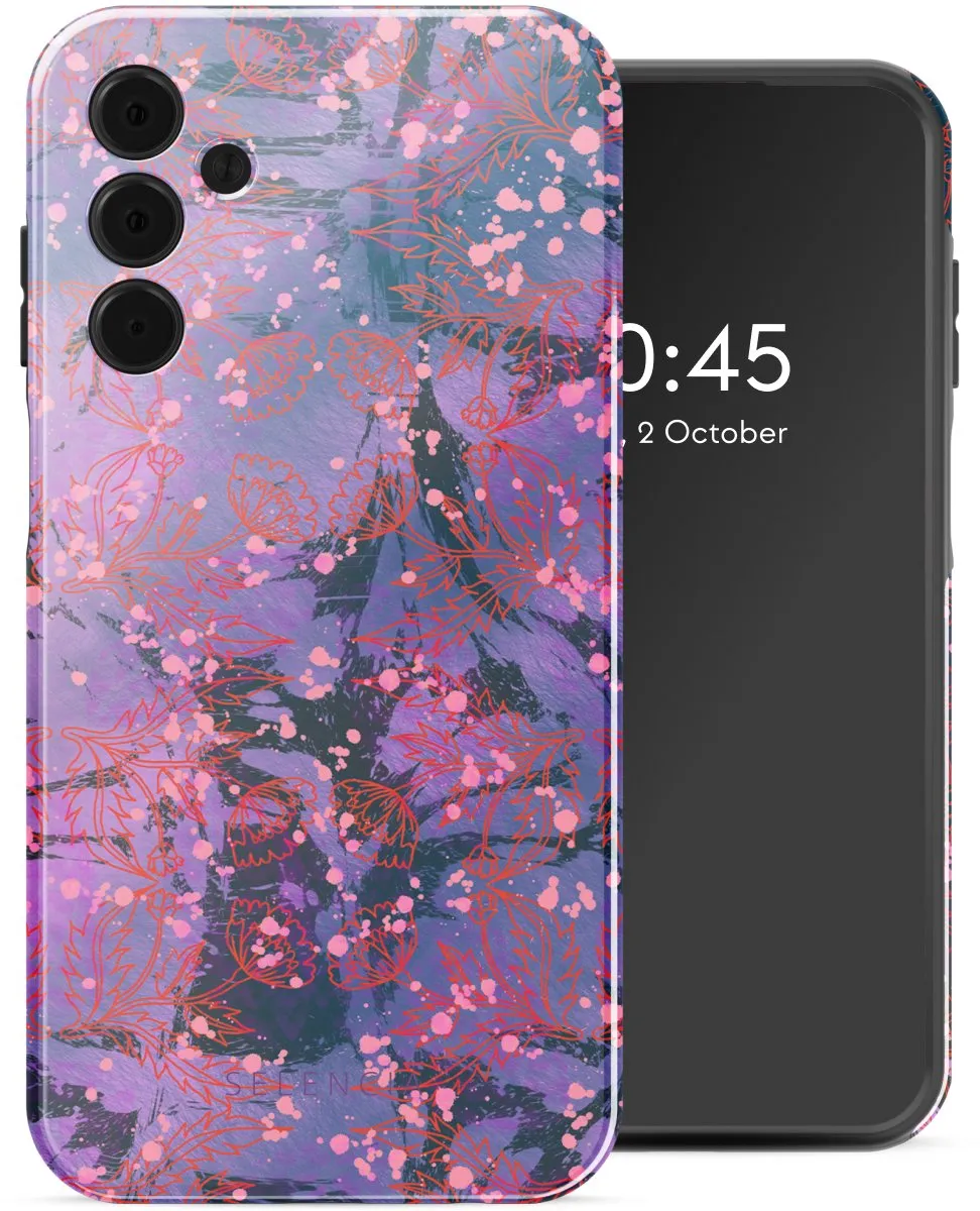 Selencia Hoesje Samsung Galaxy A15 Fresh Paint Flower Orange