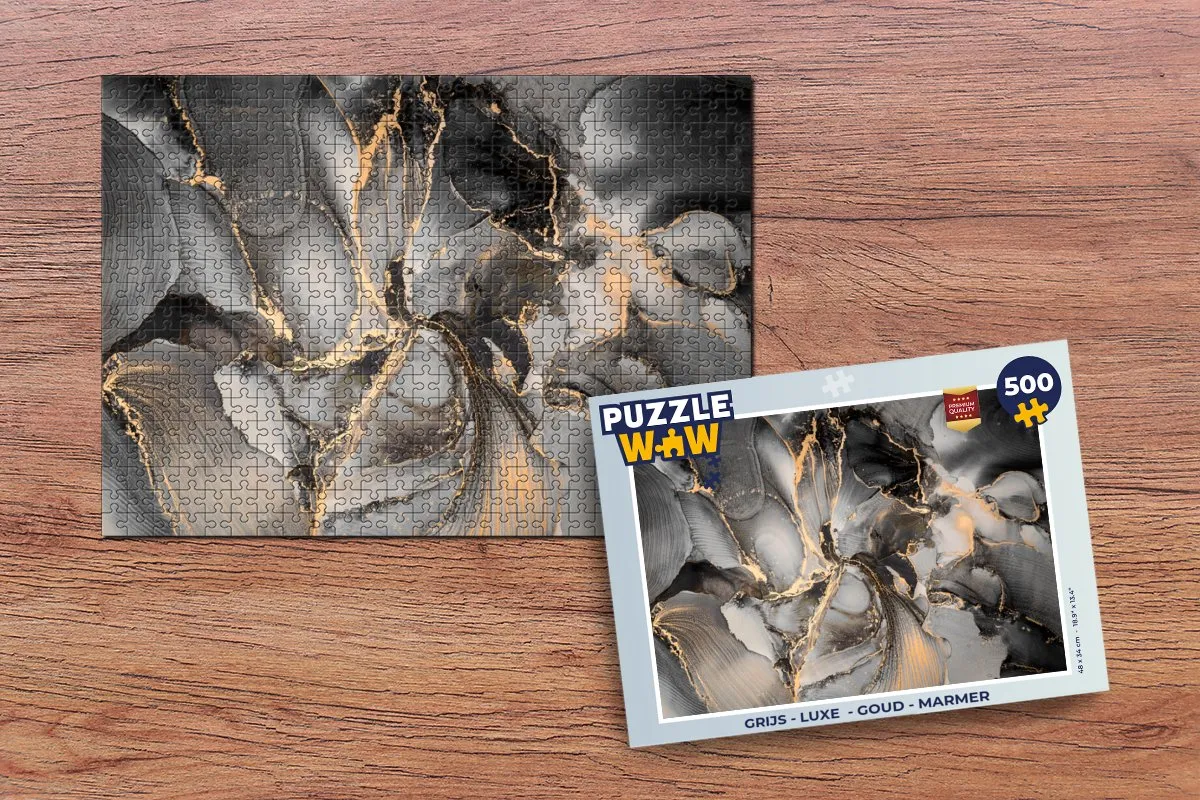 PuzzleWow Marmerprint Legpuzzel 500 Stuks - Multicolor