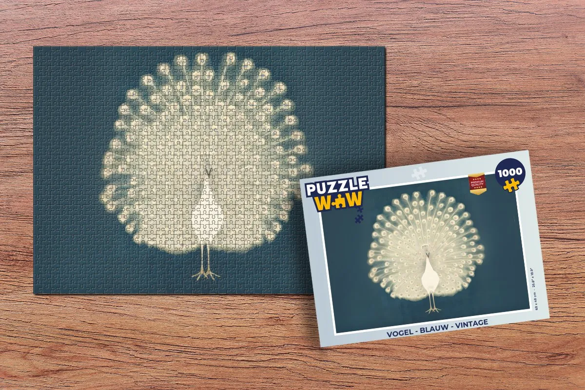 PuzzleWow Vogel Legpuzzel 1000 Stuks - Blauw