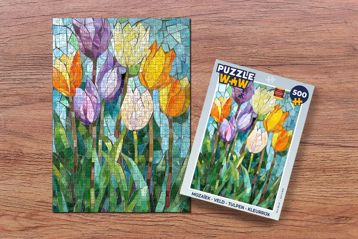 PuzzleWow Mozaïek Legpuzzel 500 Stuks - Tulpen Veld
