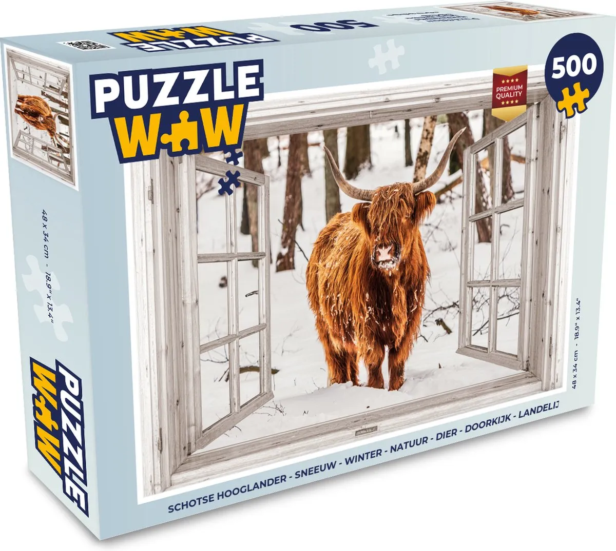 PuzzleWow Schotse Hooglander Legpuzzel 500 Stuks