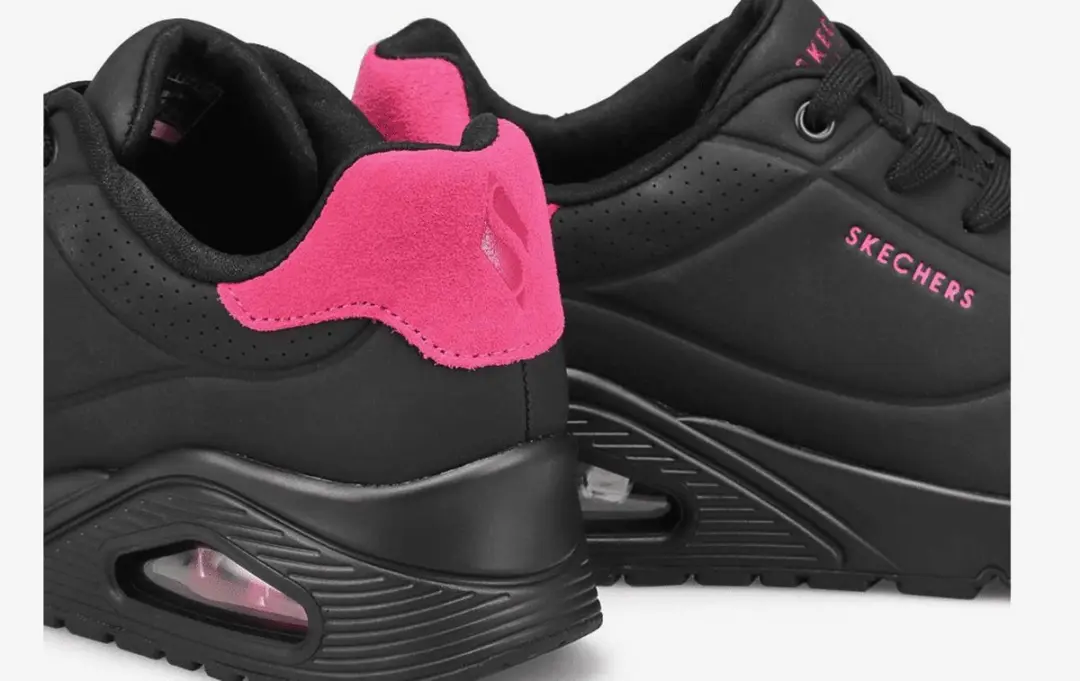 Skechers Uno Pop Back Sneakers - Dames 37 - Zwart Roze
