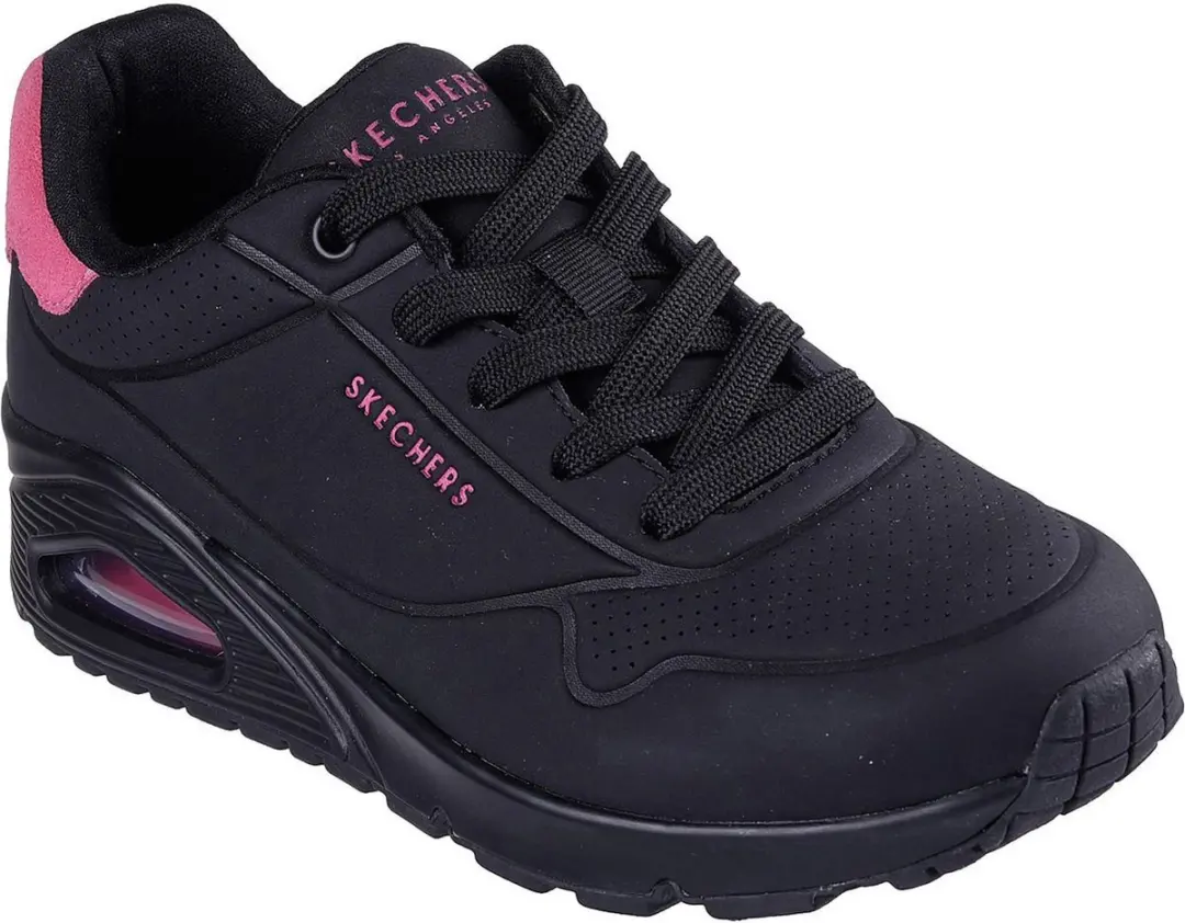 Skechers Uno Pop Back Sneakers - Dames 37 - Zwart Roze