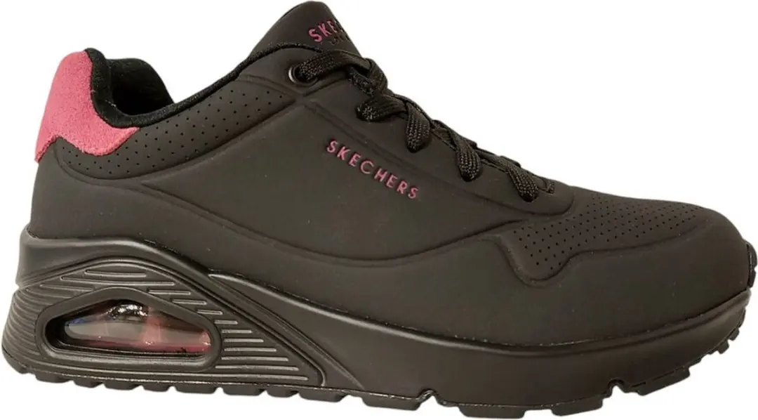 Skechers Uno Pop Back Sneakers - Dames 37 - Zwart Roze
