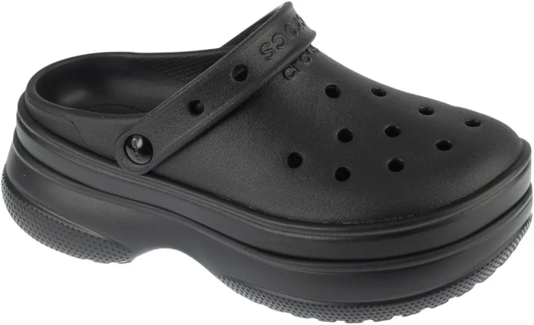 Crocs Classic Stacked Clog, Vrouwen, Zwart, Slippers, maat: 38/39