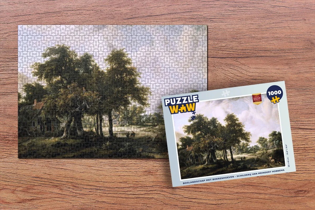 PuzzleWow Boslandschap met boerenhoeven Legpuzzel 1000 Stuks - Multicolor