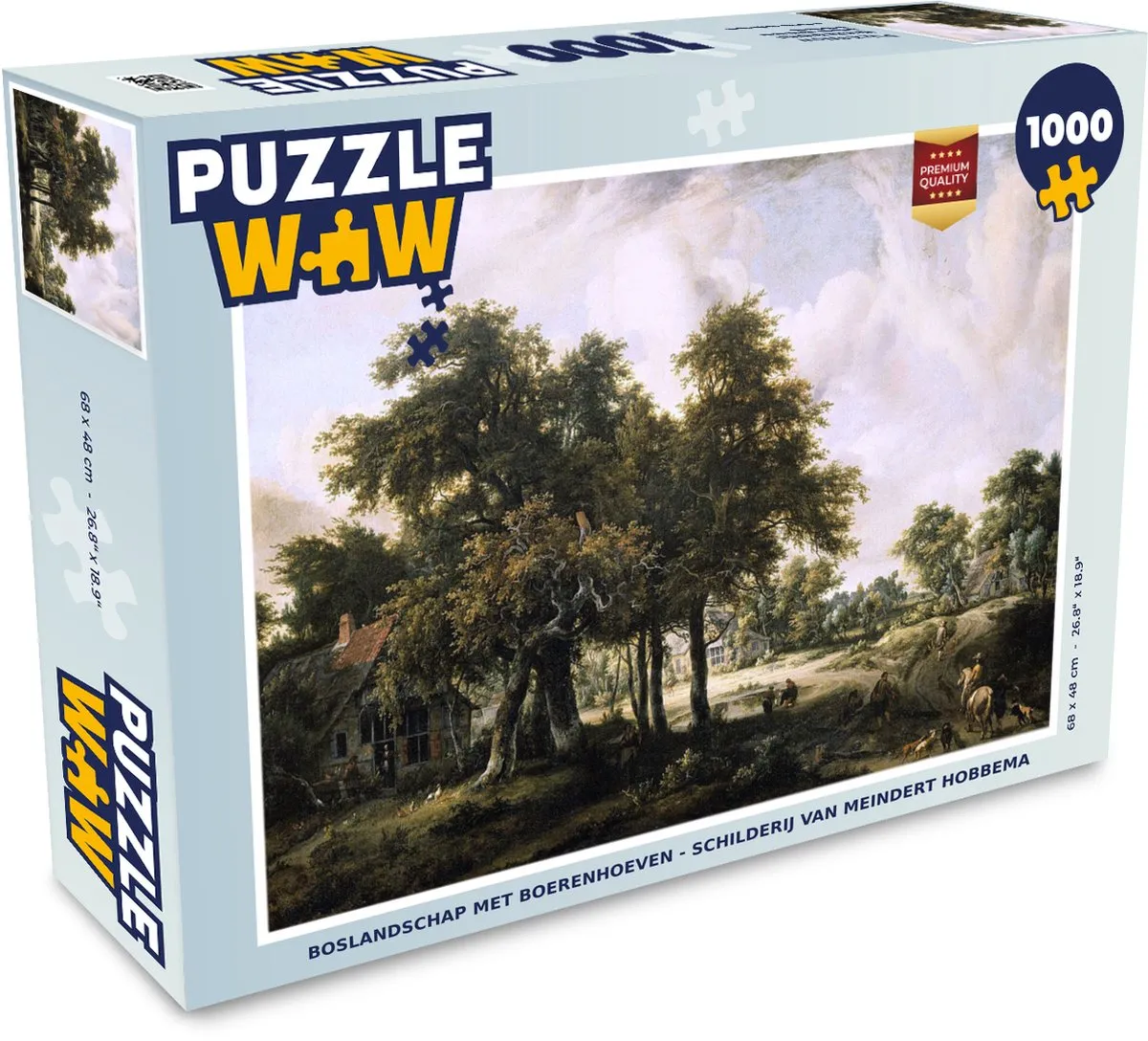 PuzzleWow Boslandschap met boerenhoeven Legpuzzel 1000 Stuks - Multicolor