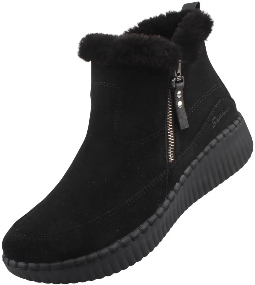 Skechers Wilshire Blvd Fresh Zip Dames Instappers 37 - Zwart - afbeelding 5 van 6