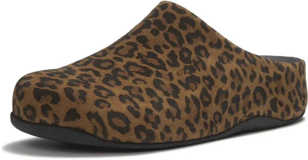 FitFlop Shuv Suede Leopard Mules