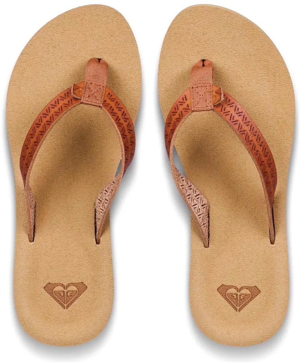 Roxy Porto Motif Teenslipper Dames - 39 - Bruin/Beige - afbeelding 6 van 6
