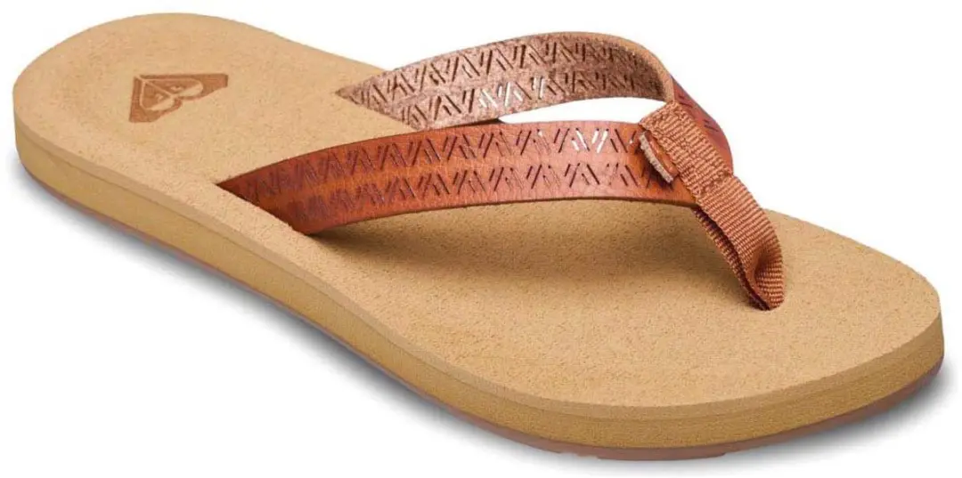 Roxy Porto Motif Teenslipper Dames - 39 - Bruin/Beige - afbeelding 5 van 6