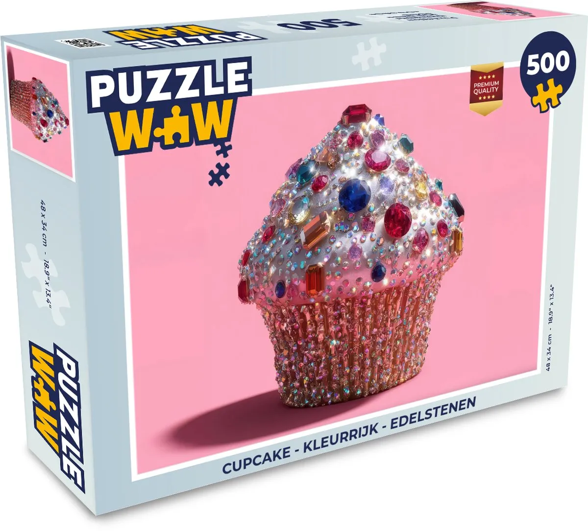 PuzzleWow Cupcake Edelstenen Legpuzzel 500 Stuks - MPN 8721406844617