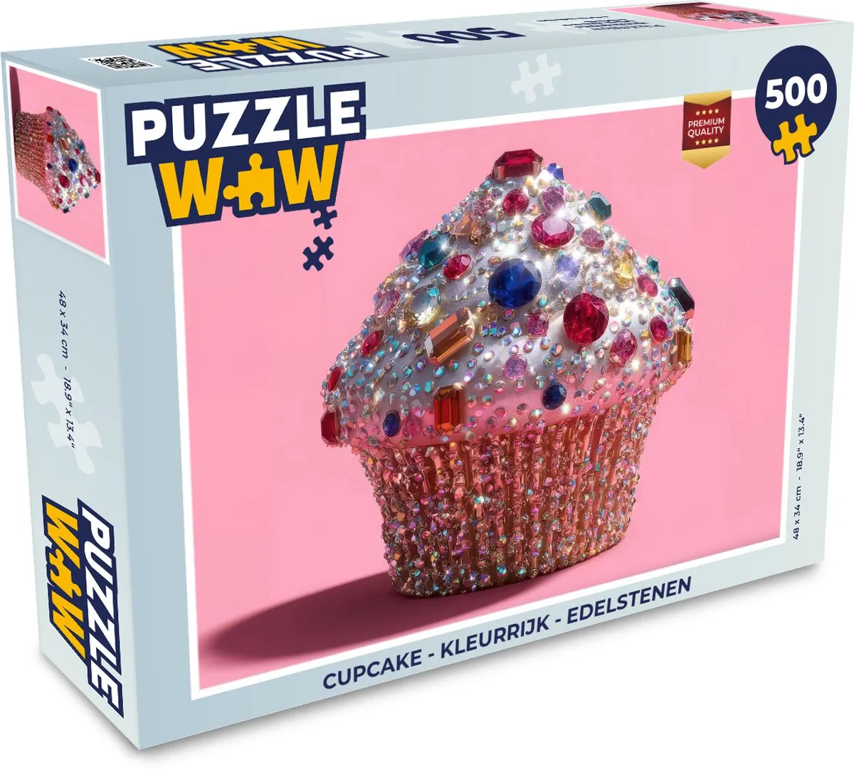 PuzzleWow Cupcake Edelstenen Legpuzzel 500 Stuks - MPN 8721406844617