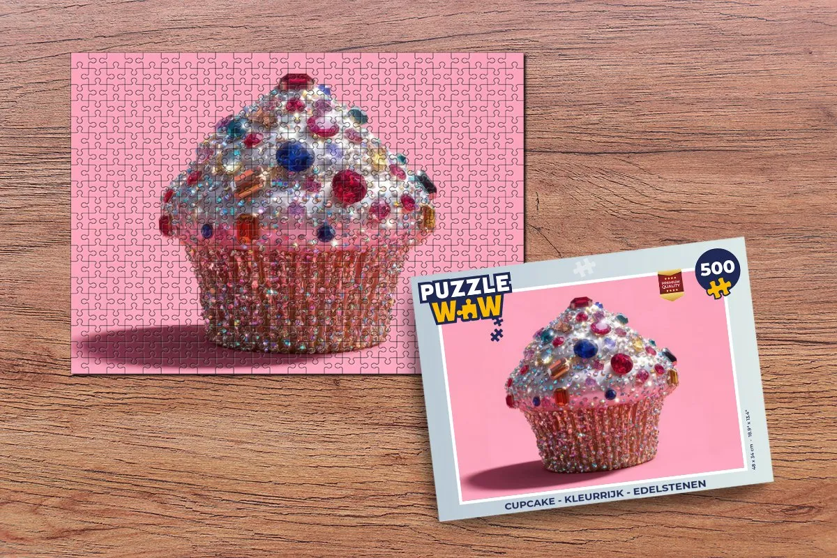 PuzzleWow Cupcake Edelstenen Legpuzzel 500 Stuks - MPN 8721406844617