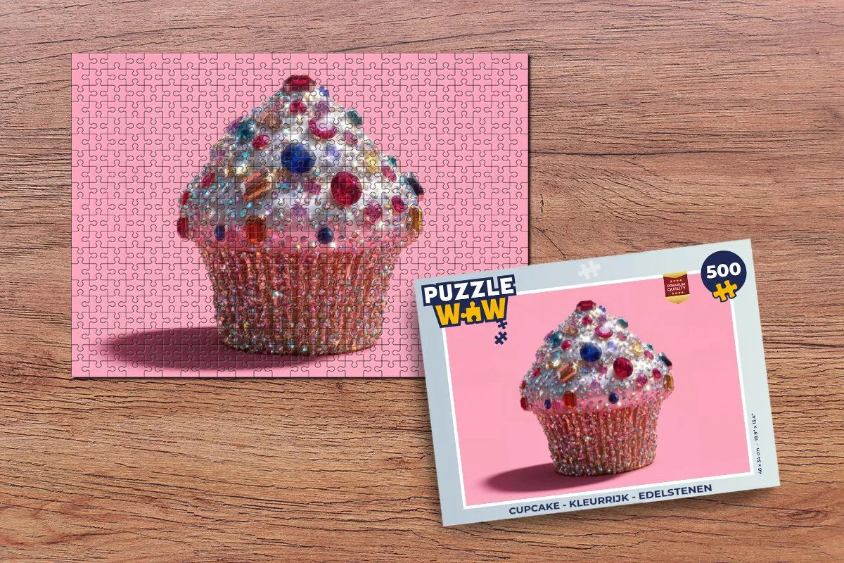 PuzzleWow Cupcake Edelstenen Legpuzzel 500 Stuks - MPN 8721406844617
