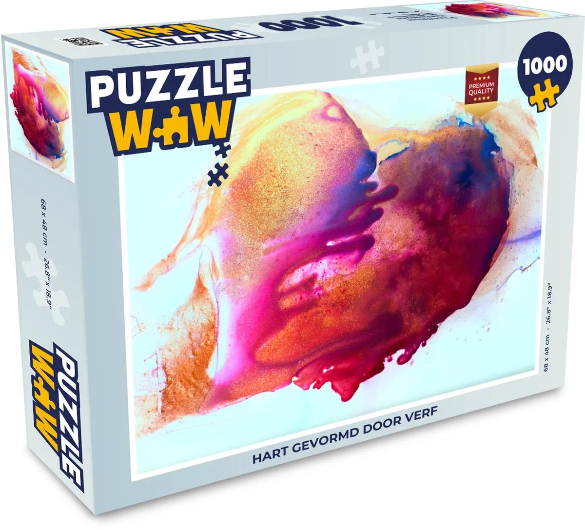 PuzzleWow Hart Abstract Legpuzzel 1000 Stuks - Multicolor