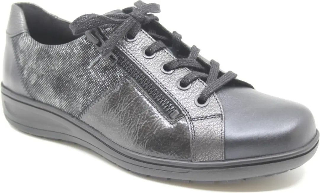 Solidus, 27001 20843, Grijze dames veterschoenen wijdte H
