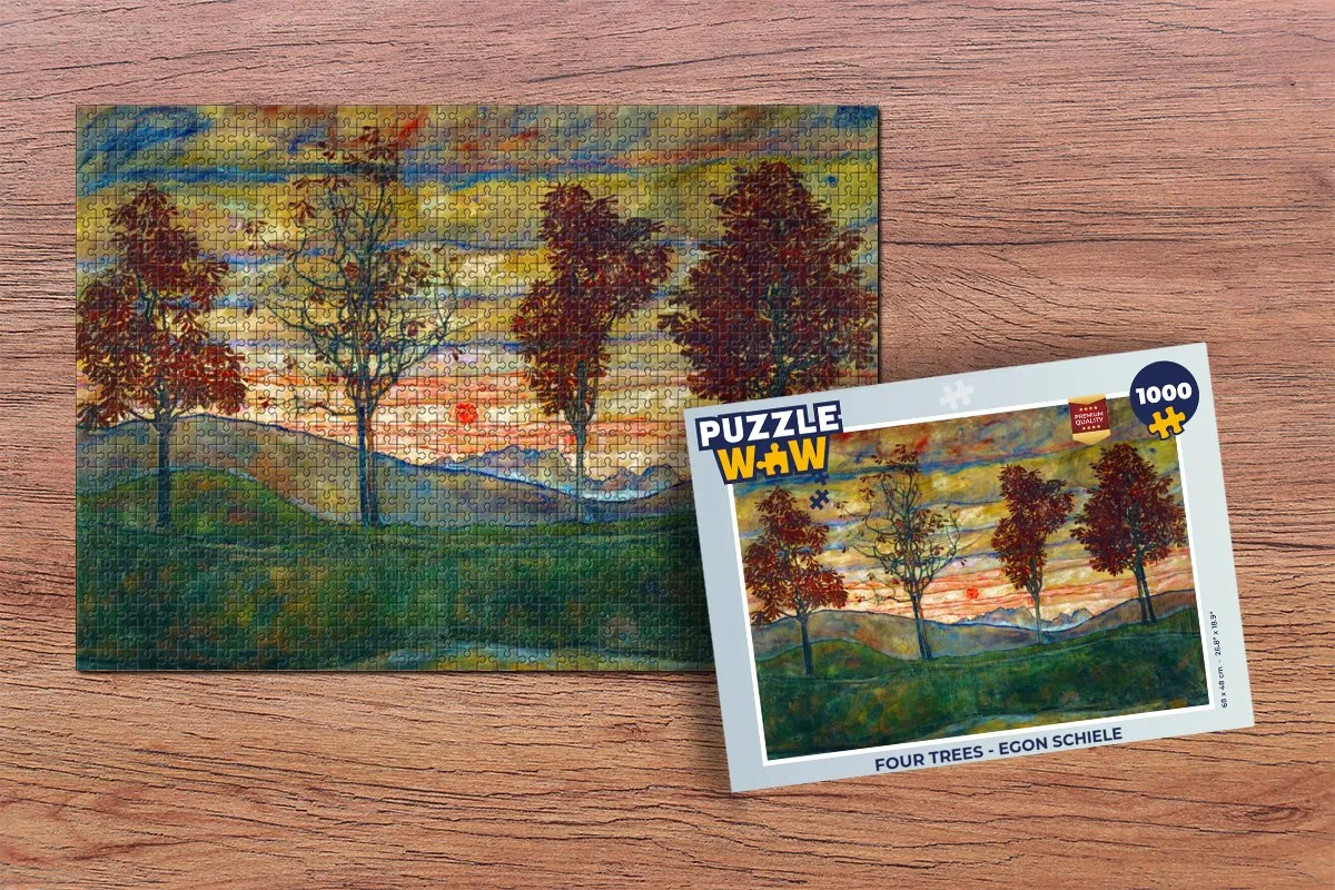 PuzzleWow Four Trees Egon Schiele Legpuzzel 1000 Stuks - Multicolor