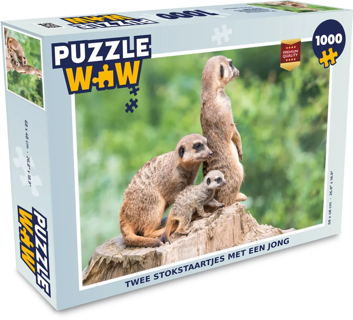 PuzzleWow Stokstaartjes Boomstronk Legpuzzel 1000 Stuks
