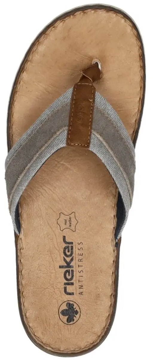 Rieker Teenslipper 21095-42 Grijs Combi Zacht Voetbed