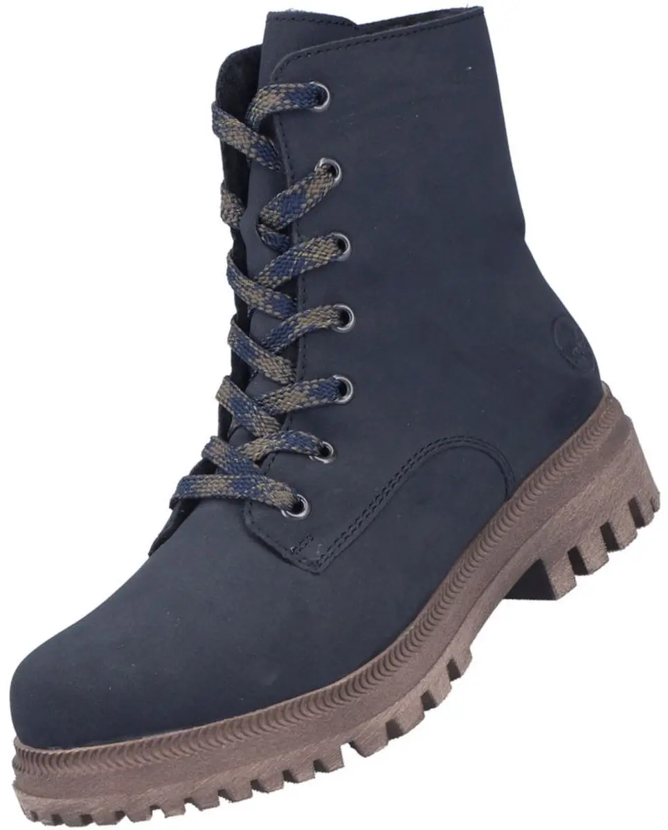 Rieker dameslaarzen, gevoerd, blauw Y7622-14