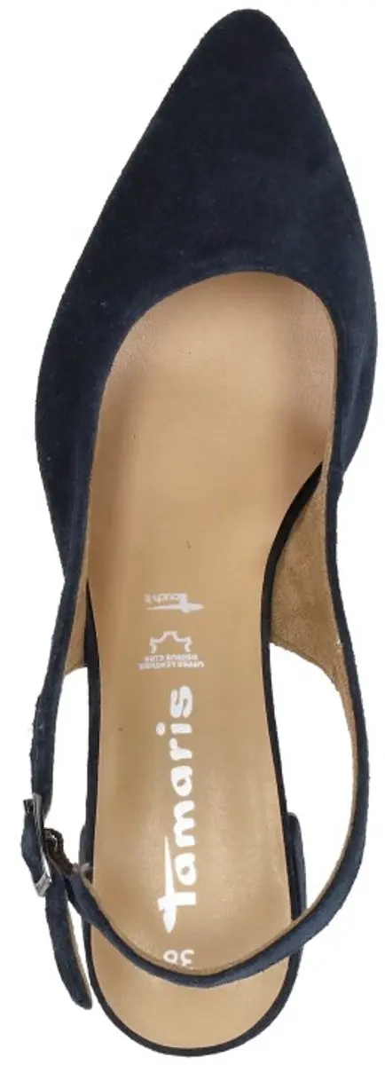 Tamaris Slingback Pumps Blauw Leer - Dames - Maat 38 - afbeelding 4 van 6