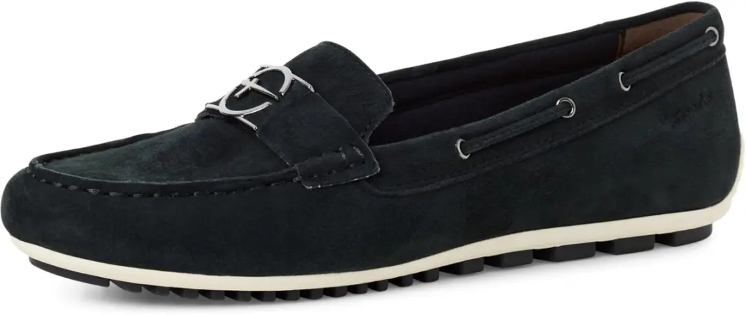 Tamaris dames slip-on schoen 1-24630-44 805 Moccassin damesschoenen leer blauw