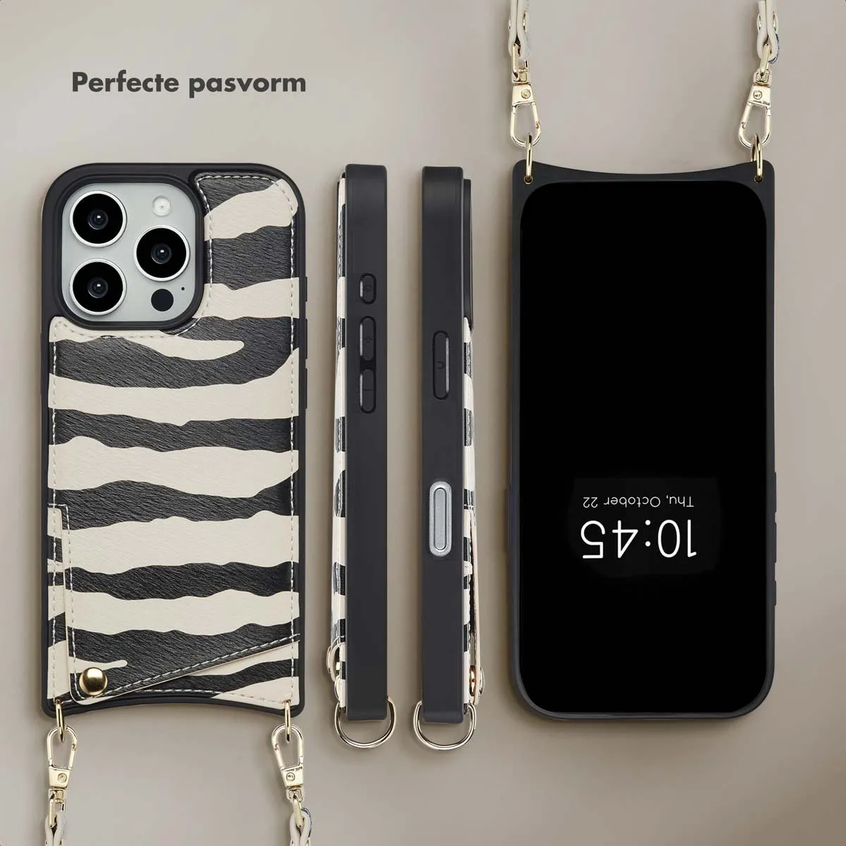 Selencia Hoesje iPhone 16 Pro Zazzy Zebra - 2 Pasjes - afbeelding 6 van 6