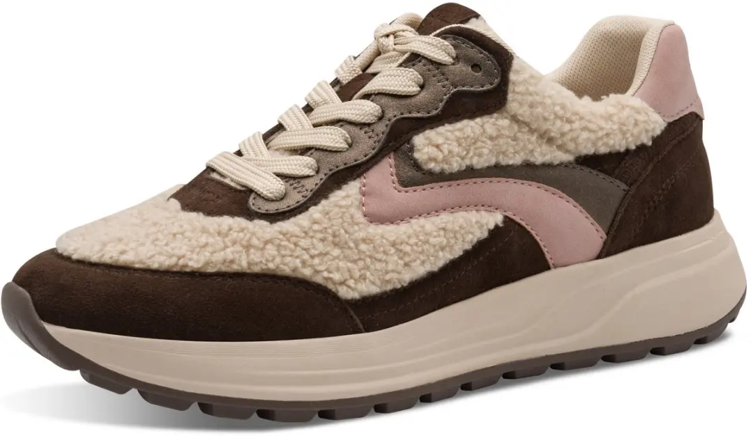 Tamaris dames sneaker Low 1-23795-45 368 dames M2379545 mokka/roze