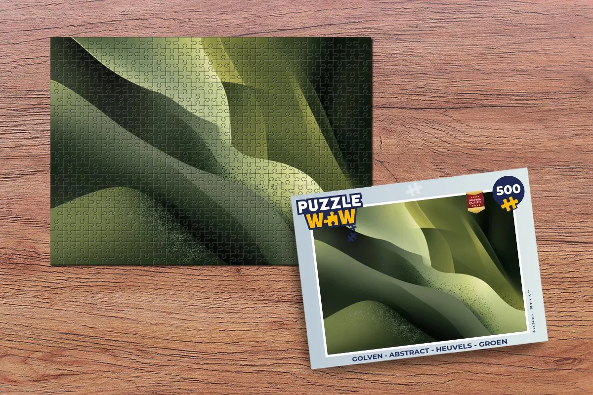 PuzzleWow Golven Abstract Legpuzzel 500 Stuks - Groen
