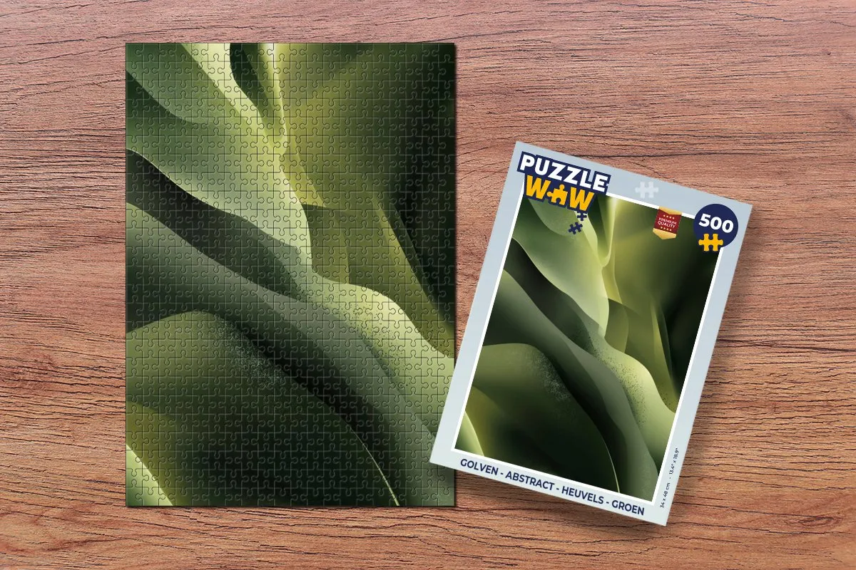 PuzzleWow Golven Abstract Legpuzzel 500 Stuks - Groen