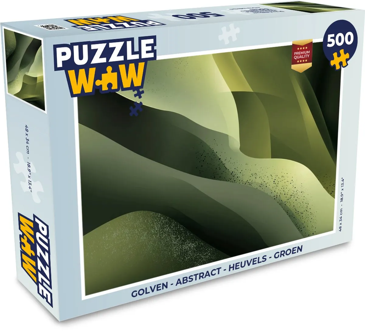 PuzzleWow Golven Abstract Legpuzzel 500 Stuks - Groen