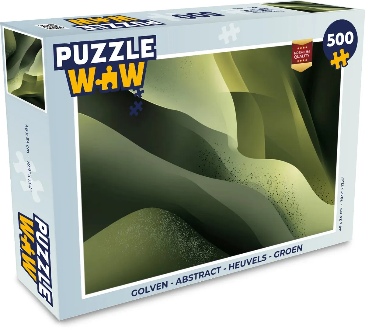 PuzzleWow Golven Abstract Legpuzzel 500 Stuks - Groen