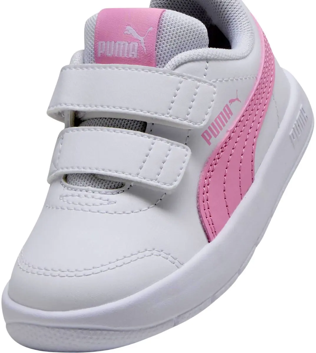 PUMA Courtflex V3 V Kinderschoenen 24 - Wit-Rozé-Lila - afbeelding 4 van 6