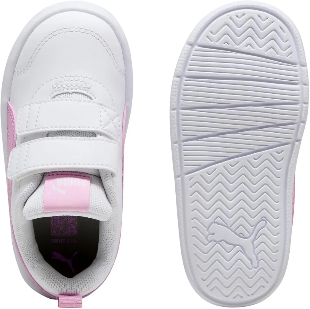PUMA Courtflex V3 V Kinderschoenen 24 - Wit-Rozé-Lila - afbeelding 6 van 6